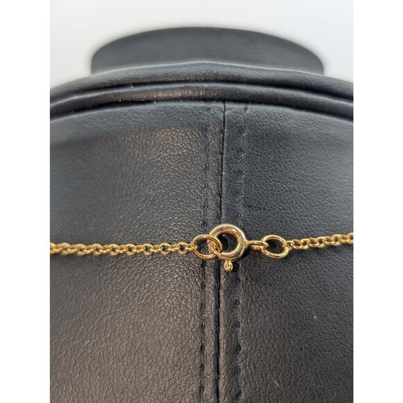 Marked 925 Sterling Vermeil Initial 'M' Pendant Chain 18" Necklace - Picture 5 of 6